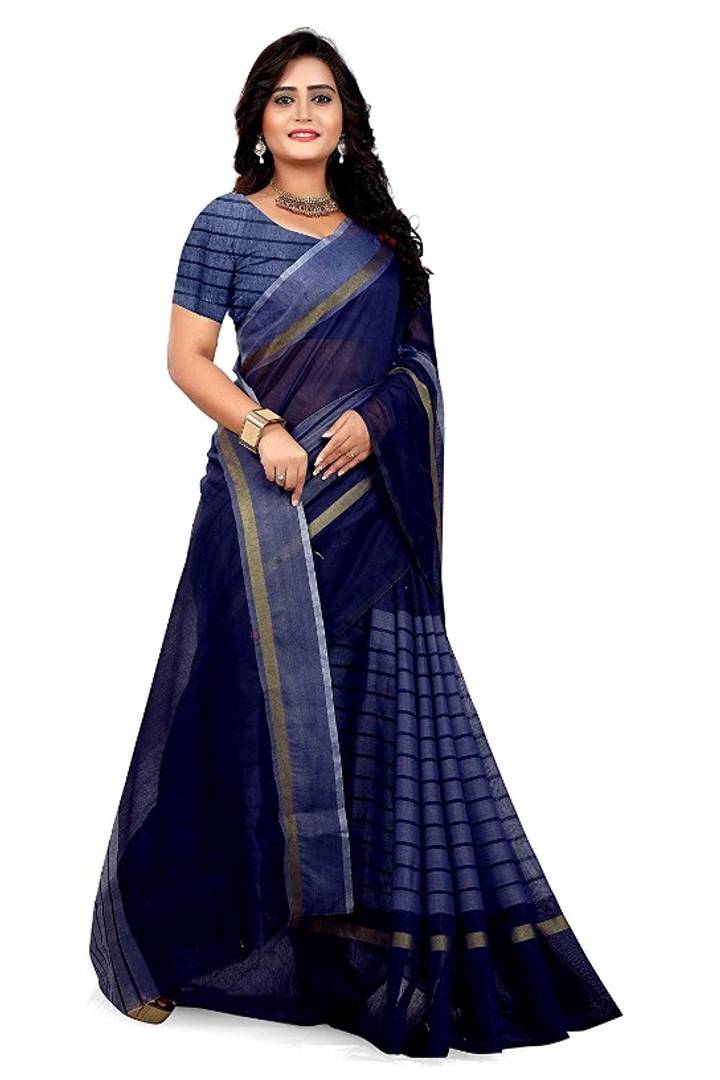 Women's Beautiful Chanderi Cotton Saree with Blouse piece