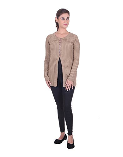 eWools Women's Ladies Girls Brown winter wear Woolen Cardigan
