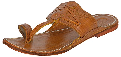 Epicshelf Brown Leather Kolapuri Mens Slippers