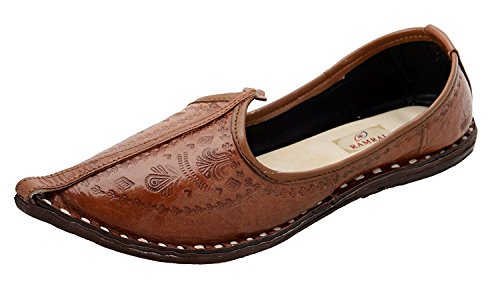 Ramraj Men's Brown Traditional leather Mojari's (Jutti)