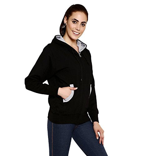GOODTRY Women's Cotton Hoodies-BlackGTWH-029-BLK-S