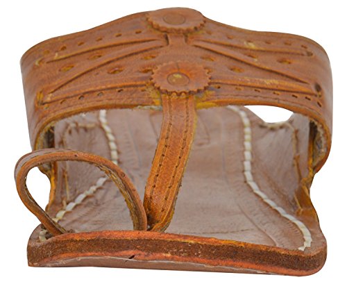 Epicshelf Brown Leather Kolapuri Mens Slippers