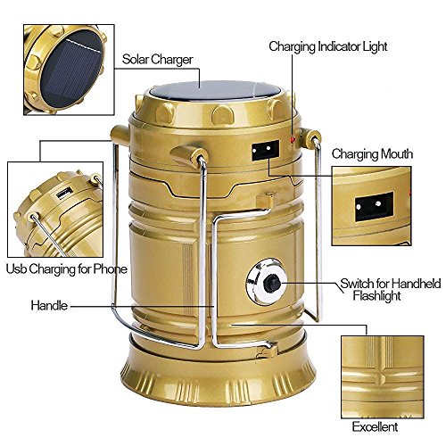 LED Solar Emergency Light Lantern, USB Mobile Charging, Torch Point, Travel Camping Lantern
