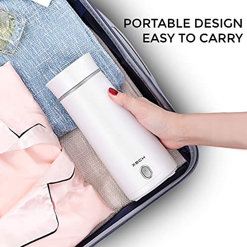 XECH Electric Kettle For Travel Hot Water Mini Kettle In-Built Cable Portable Bottle Design 300W Heating Element to Boil Water to Prepare Tea Coffee without Milk Small Kettles (Hydroboil, 350ml)
