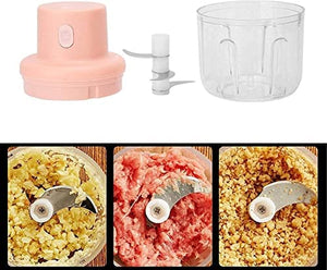 Electric Mini Garlic Chopper, Blender Mincer, Portable Cordless with USB Charging