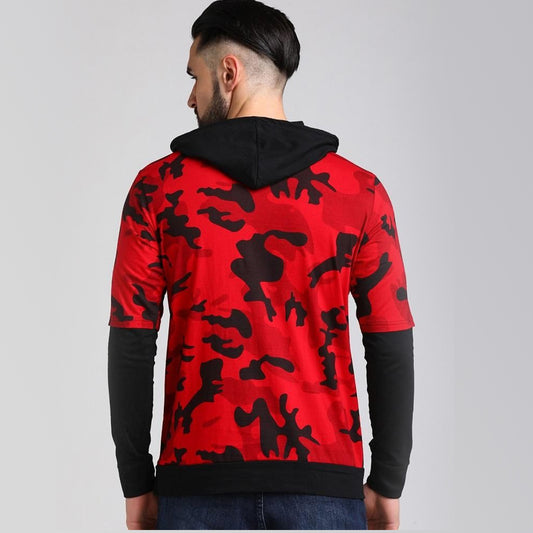 Lewel Cotton Camouflage Full Sleeves Hoodie
