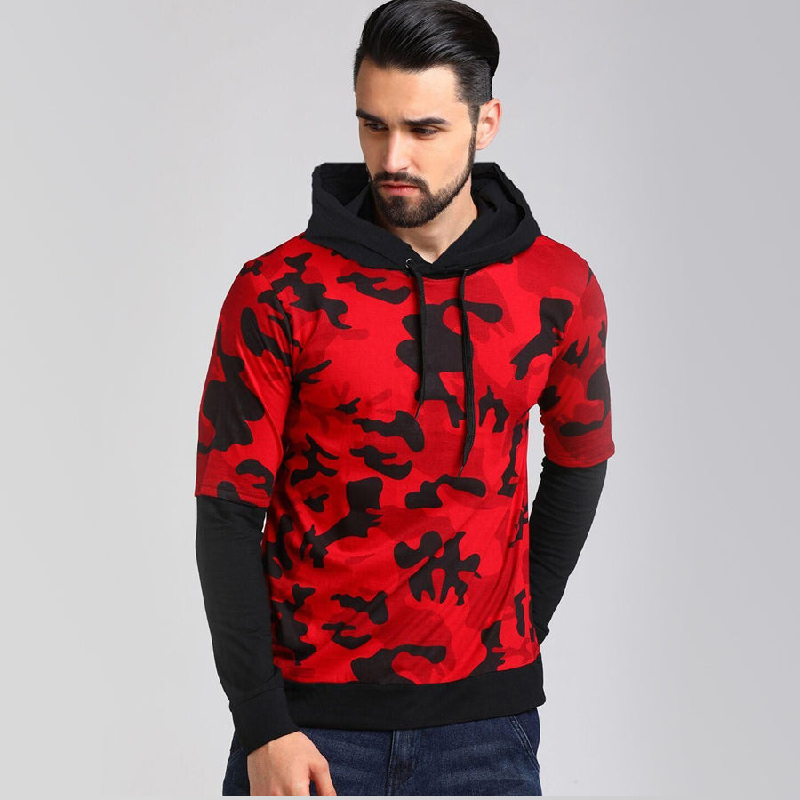 Lewel Cotton Camouflage Full Sleeves Hoodie