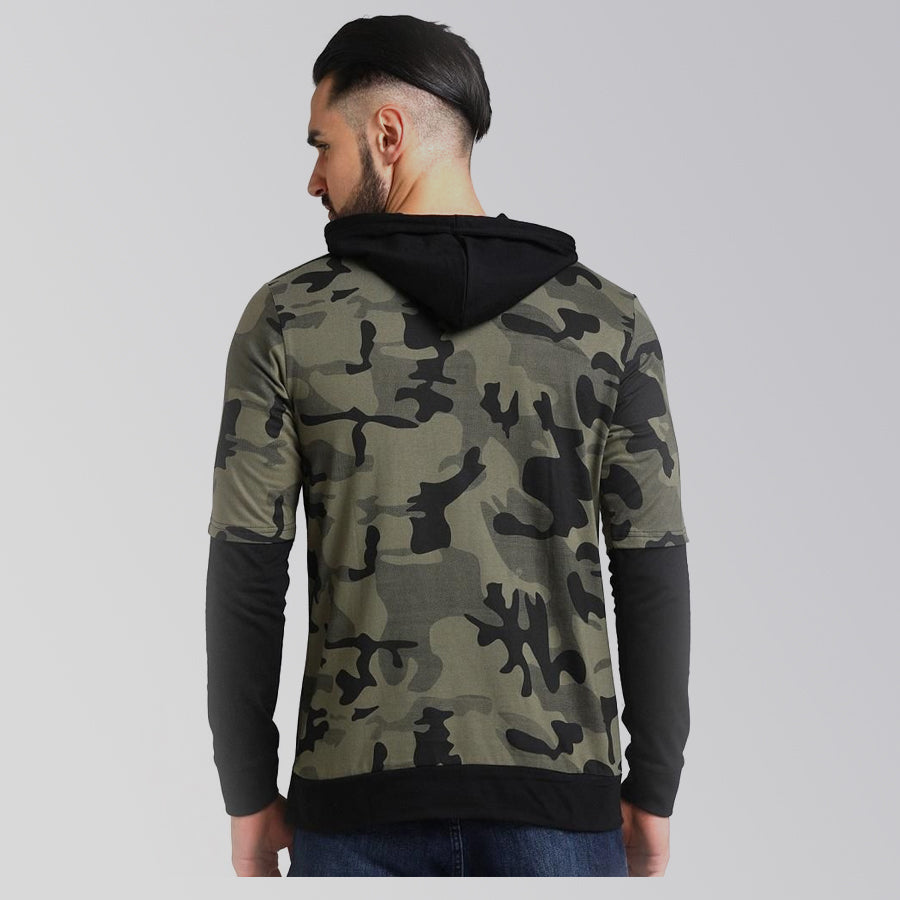 Lewel Cotton Camouflage Full Sleeves Hoodie
