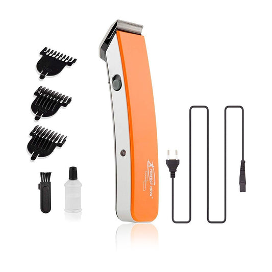 Rechargeable Cordless Beard Trimmer for Men (Orange)