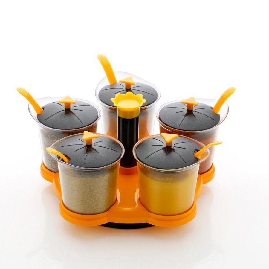 5 Pcs Multipurpose Aachar Masala stand - Orange