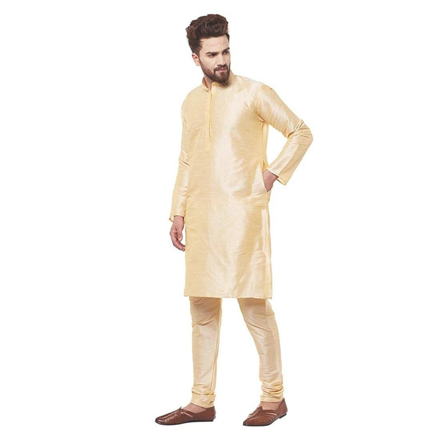 Banarasi Dupion Silk Solid Straight Kurta with Churidar