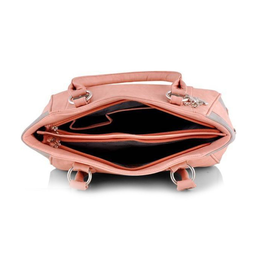 Butterflies Women's Peach Solid Handbag