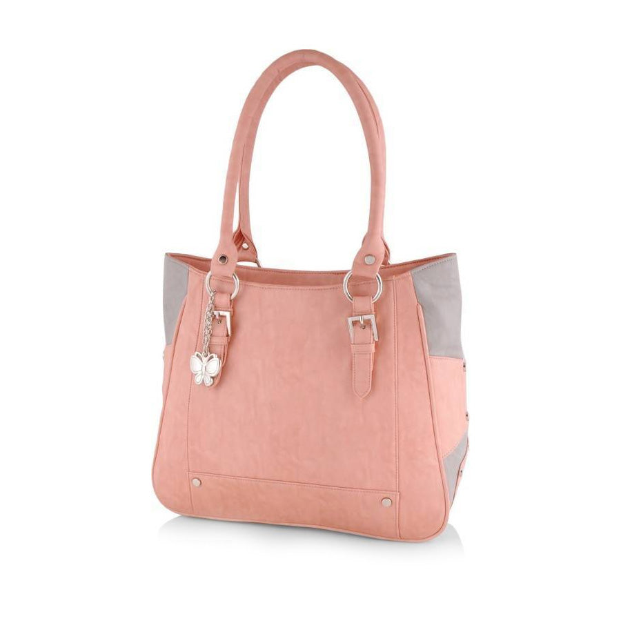 Butterflies Women's Peach Solid Handbag
