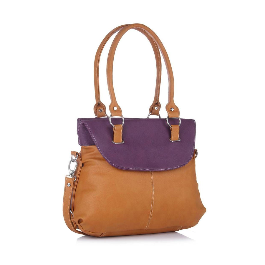 Tan Self Pattern Handbag