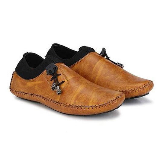 Stylish & Trendy Beige Textured Synthetic Casual Shoes Loafers