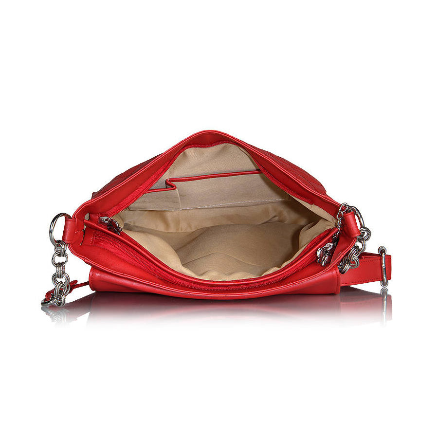 Butterflies Red Solid Handbag Combo