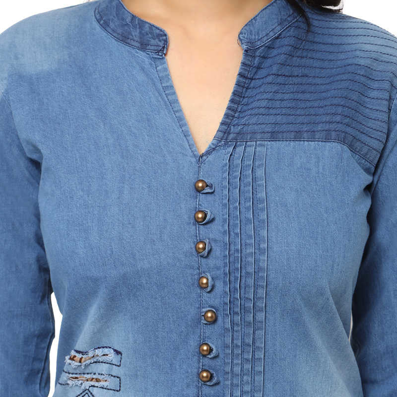 Panna - Cotton Denim Kurti