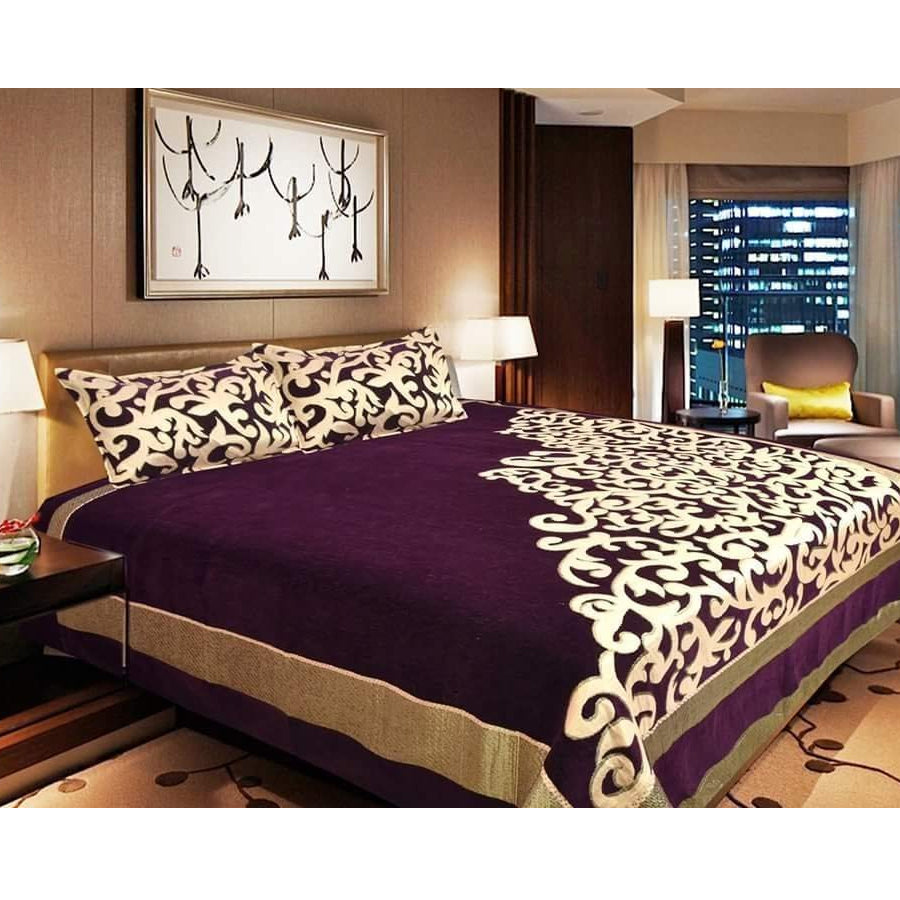 Chenille Queen Size Bedsheet With 2 Pillowcovers