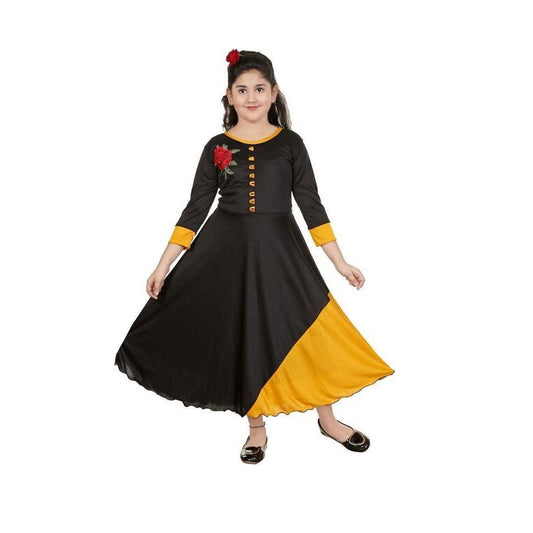Party Wear Designer Black Gown For Girls