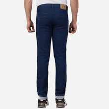 Load image into Gallery viewer, Men Navy Blue Cotton Stretchable Solid Slim Fit Jeans  with Lace Stripe