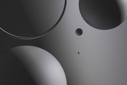 gray spheres and circular holes