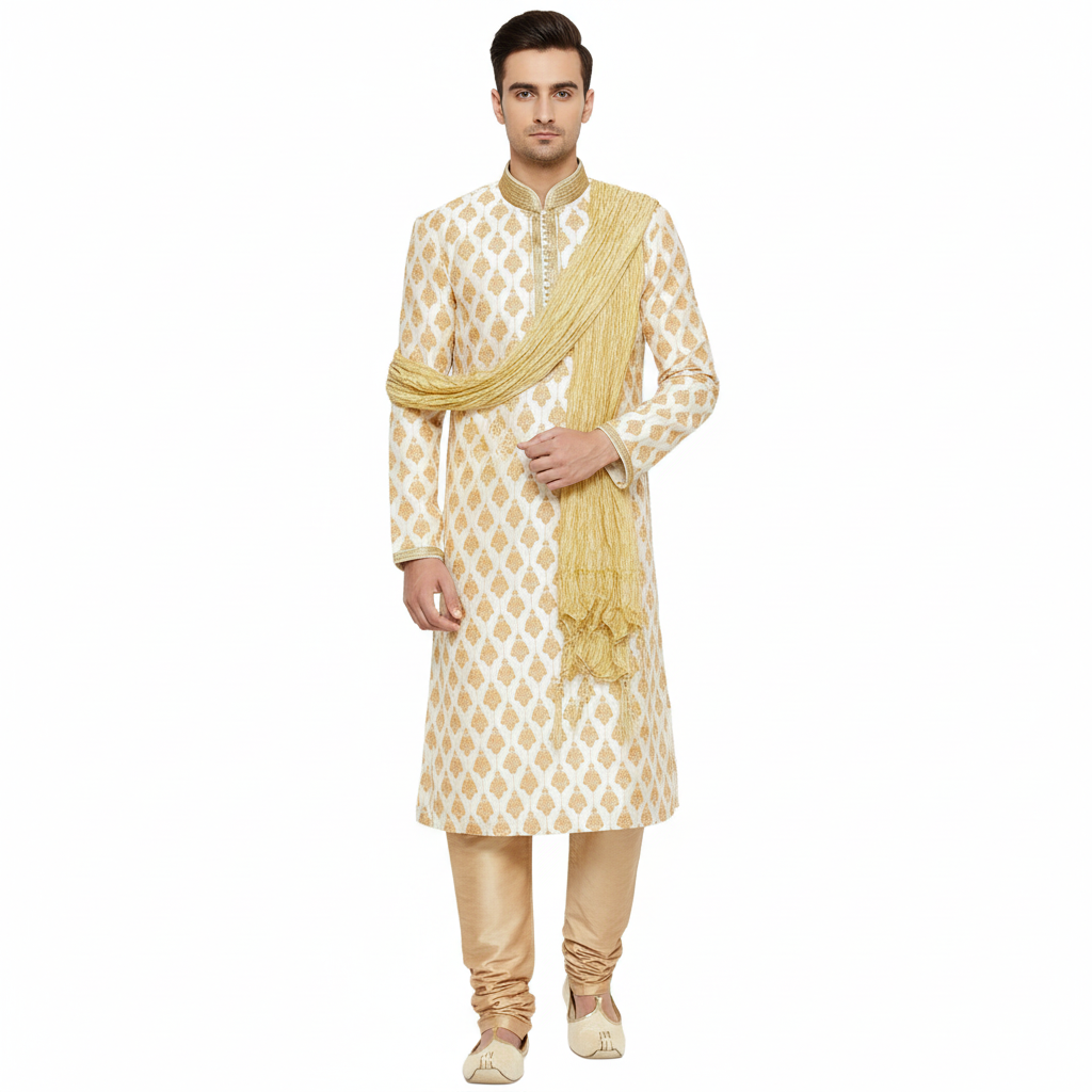 Indian Poshakh Men's Silk Sherwani