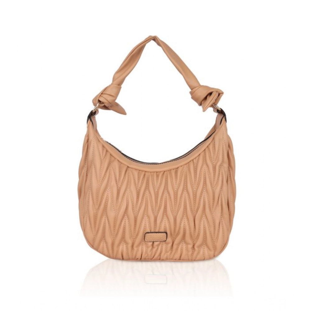 Generic Handbag Generic Women's Faux Leather Textured Handbag (Beige) – CliqToday