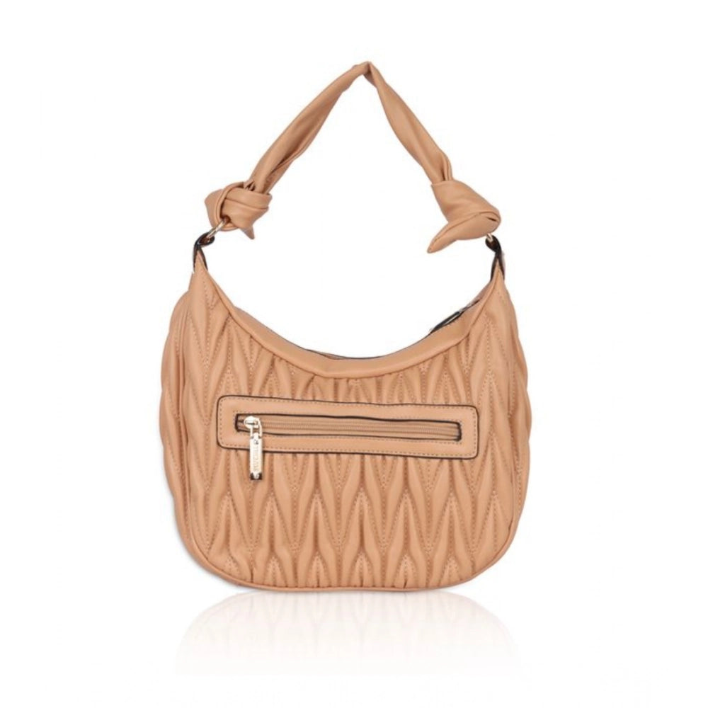Generic Handbag Generic Women's Faux Leather Textured Handbag (Beige) – CliqToday