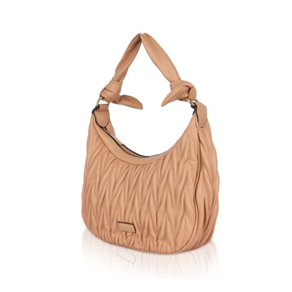 Generic Handbag Generic Women's Faux Leather Textured Handbag (Beige) – CliqToday
