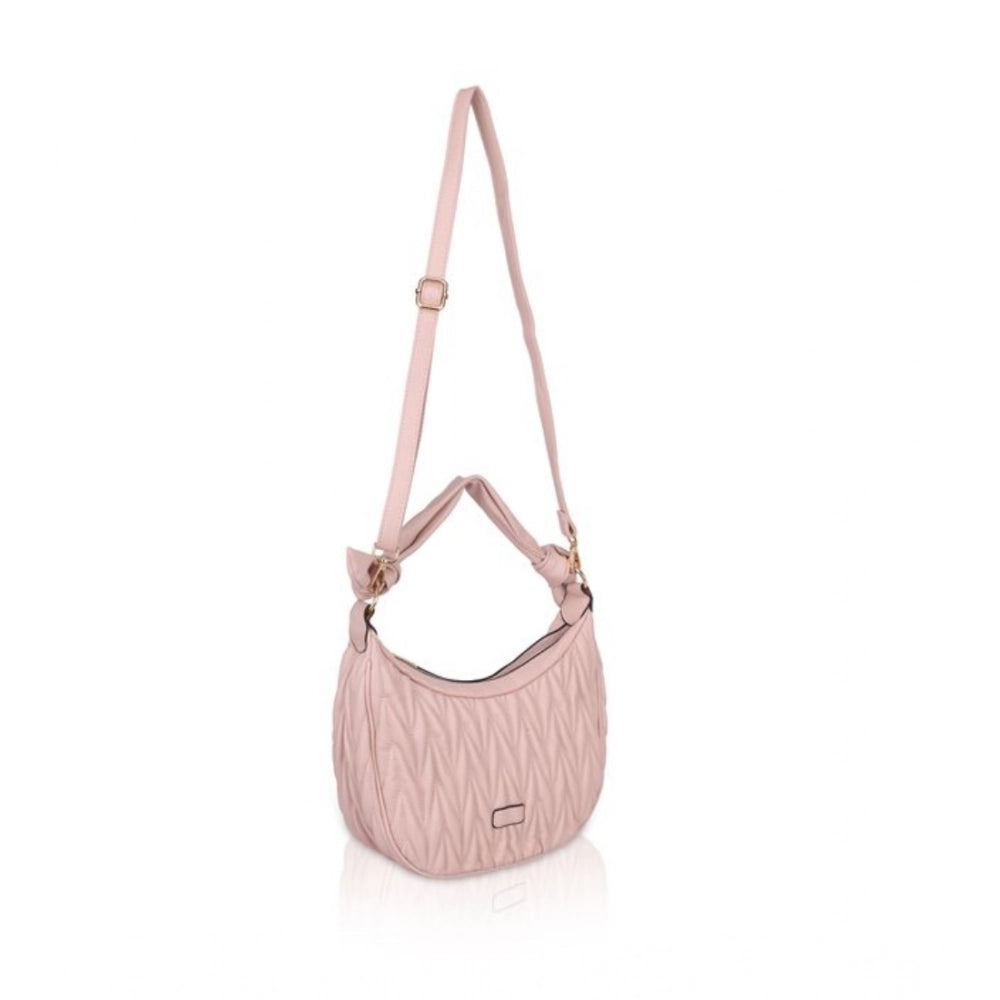 Generic Handbag Generic Women's Faux Leather Textured Handbag (Pink) – CliqToday