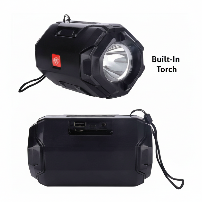 AO-105 Flash Light Torch Bluetooth Portable Wireless Speaker