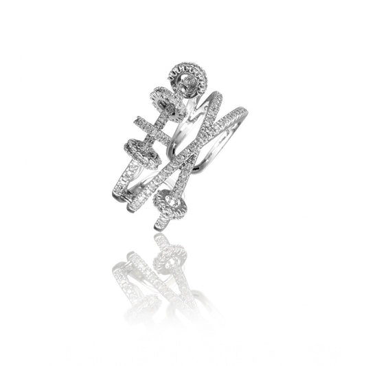 Stainless Steel Silver High-quality Freesize Ring (Silver Plated)