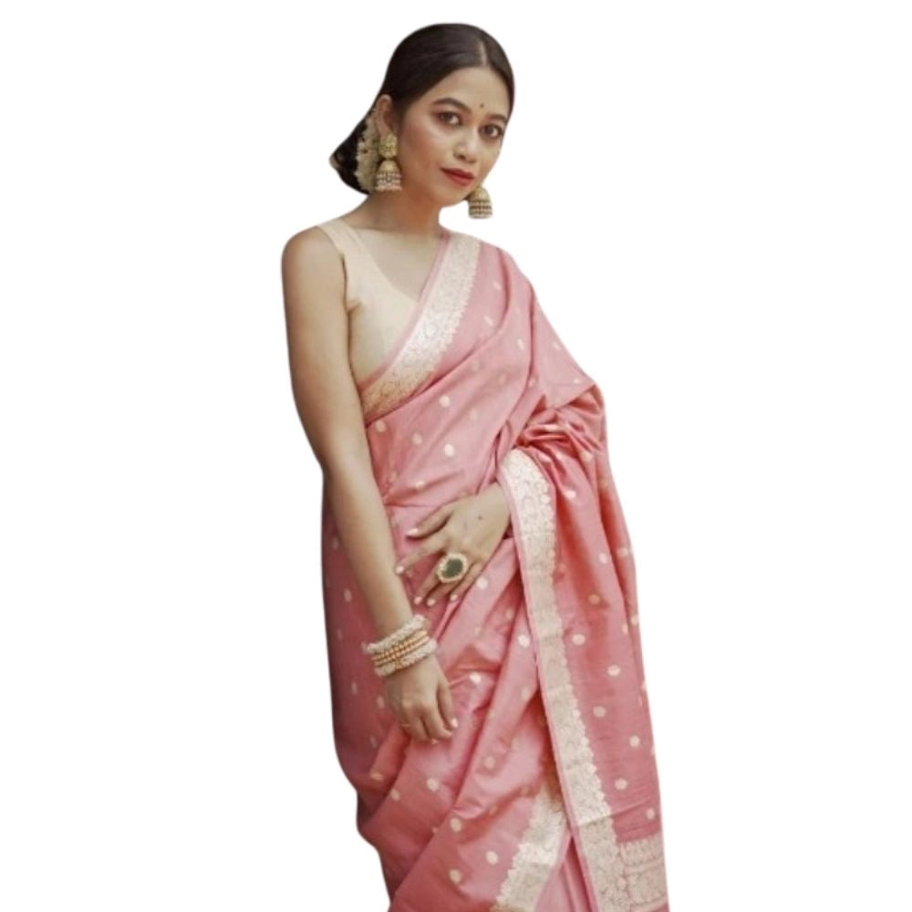 Women's Cotton  Printed Saree With Blouse