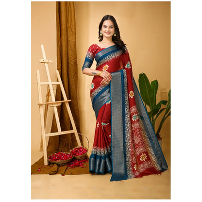 Women's Soft Blooming Marshmallow Fabric Kalamkari Printed Saree