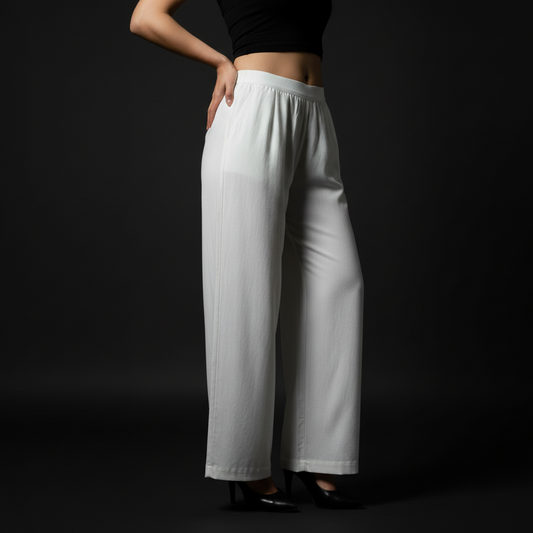 White wide-leg pants
