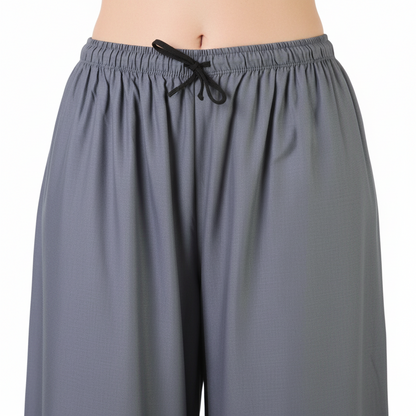 Women's Casual Rayon Solid Ankle Length Palazzo (Grey, Free Size)