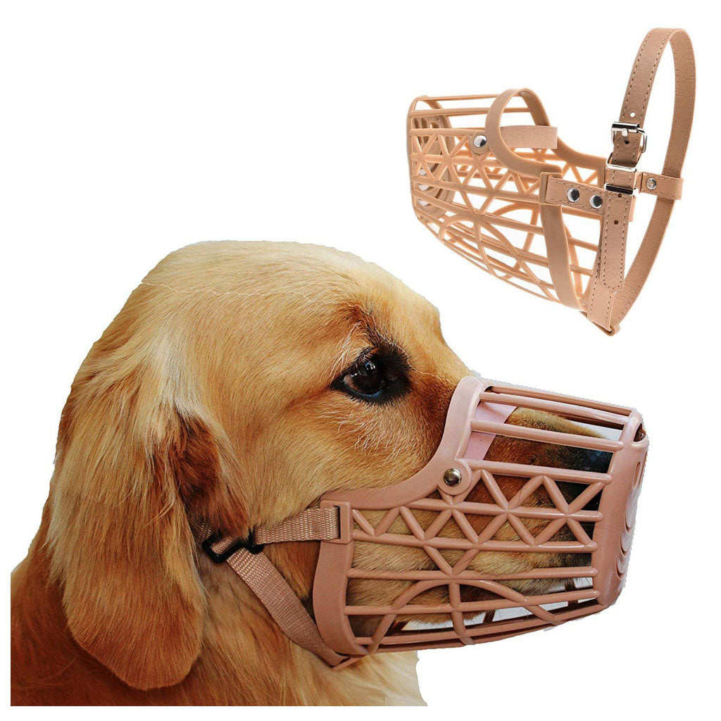 Dog Muzzle Adjustable Mouth Cover/Basket Cage Collar for Dogs