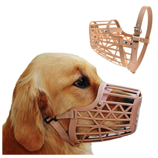 Dog Muzzle Adjustable Mouth Cover/Basket Cage Collar for Dogs