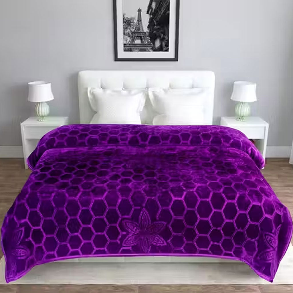 Floral double Mink Blanket for Heavy Winter