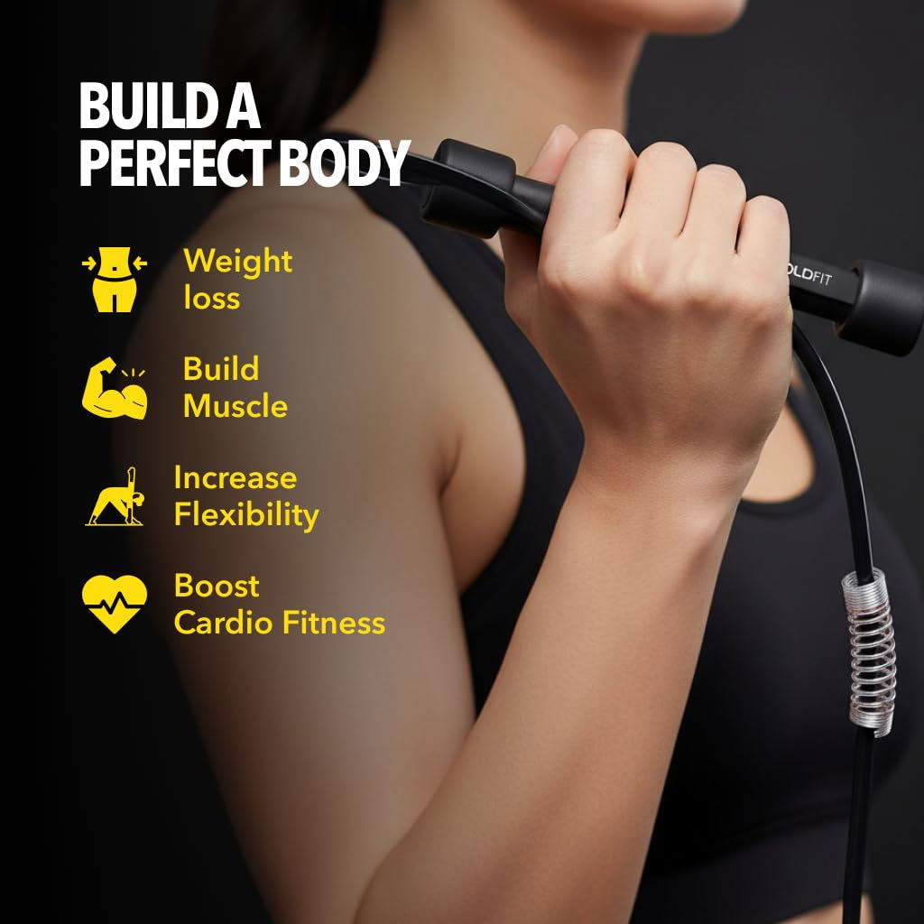 Skipping Rope for Men and Women Jumping Rope With Adjustable Height, Rassi Jumping for Exercise, Gym, Sports Fitness