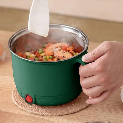 Multipurpose Electric Cooking Pot Kettle with Glass Lid Noodle Maker, Egg Boiler, Vegetable and Rice & Pasta PorridgeTravel Cookers and Steamer