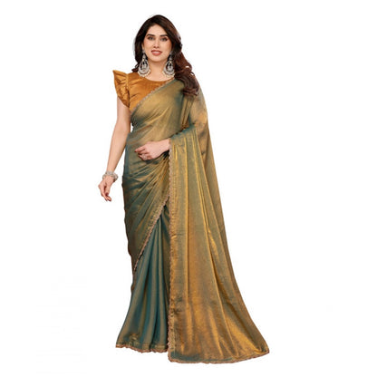 Generic Women's Georgette Printed Saree With Unstitched Blouse 5.5Mtr (Green)