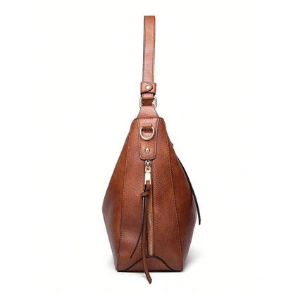Women's PU Leather Zipper Handbag