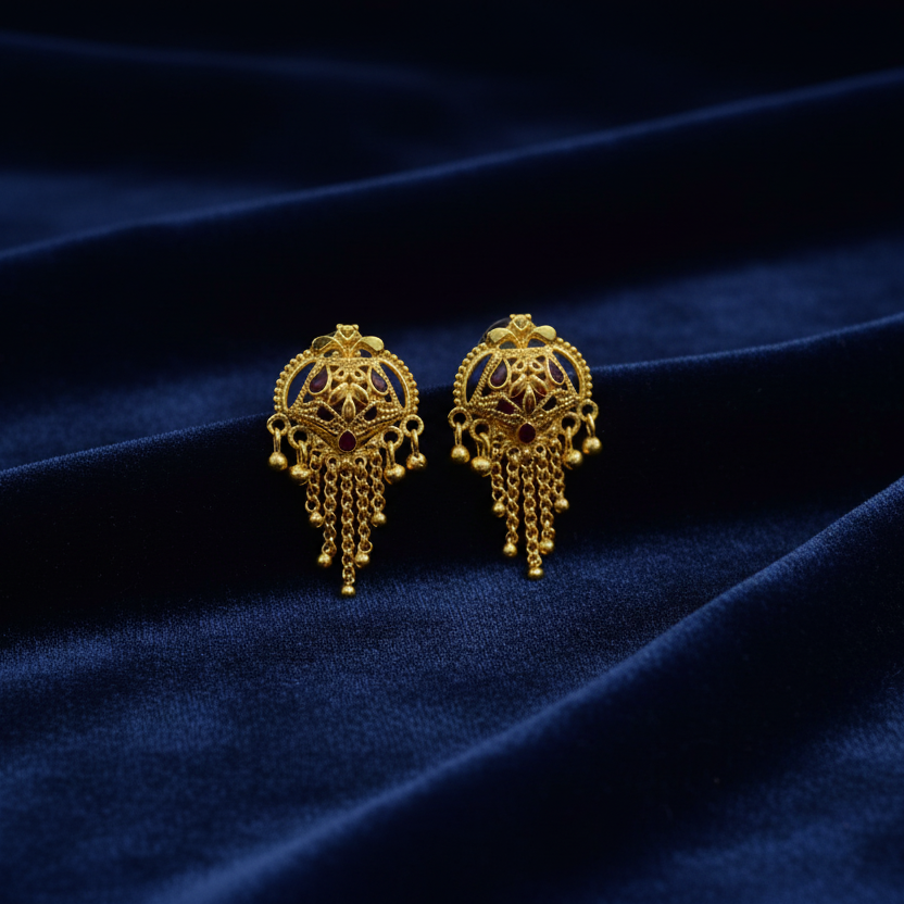 Women's Pack of_2 Brass Gold-Plated Earrings (Gold)