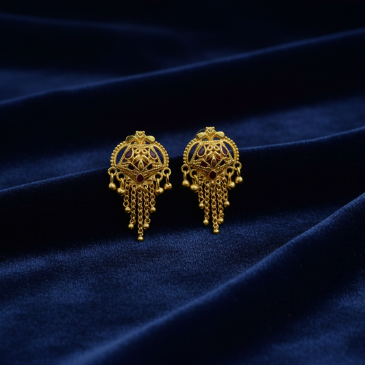 Women's Pack of_2 Brass Gold-Plated Earrings (Gold)