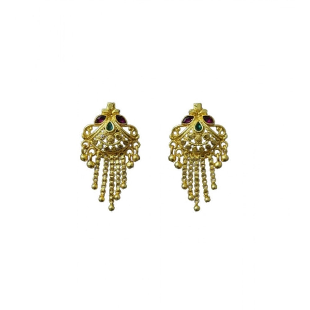 Generic Women's Pack of 2 Brass Gold-Plated Earrings (Gold)