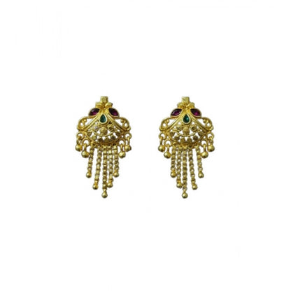 Generic Women's Pack of 2 Brass Gold-Plated Earrings (Gold)