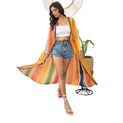 Generic Women's Polyester Crepe Printed Long Sleeves Shrug (Multicolor)