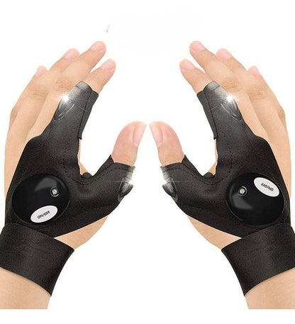 Generic 1 Pair LED Flashlight Gloves (Black)