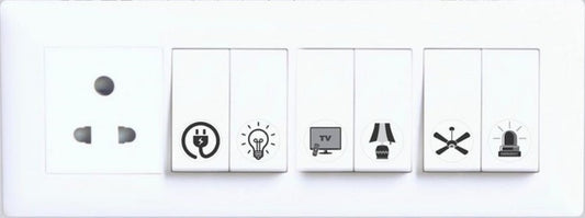 Generic Pack of 2 Switch Board Sticker (Black)